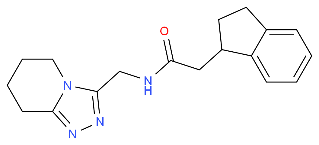 2-(2,3-dihydro-1H-inden-1-yl)-N-(5,6,7,8-tetrahydro[1,2,4]triazolo[4,3-a]pyridin-3-ylmethyl)acetamide_分子结构_CAS_)