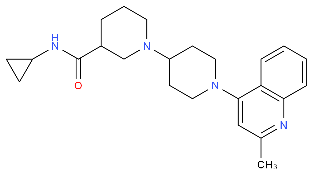 N-cyclopropyl-1'-(2-methylquinolin-4-yl)-1,4'-bipiperidine-3-carboxamide_分子结构_CAS_)