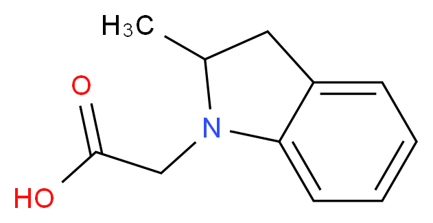 2-(2-methyl-2,3-dihydro-1H-indol-1-yl)acetic acid_分子结构_CAS_938361-05-8