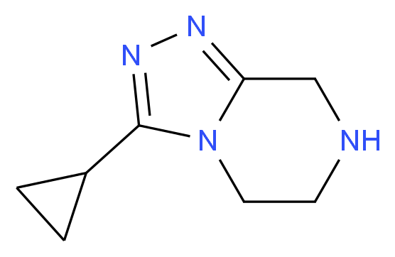 3-Cyclopropyl-5,6,7,8-tetrahydro-[1,2,4]triazolo[4,3-a]pyrazine_分子结构_CAS_945262-32-8)
