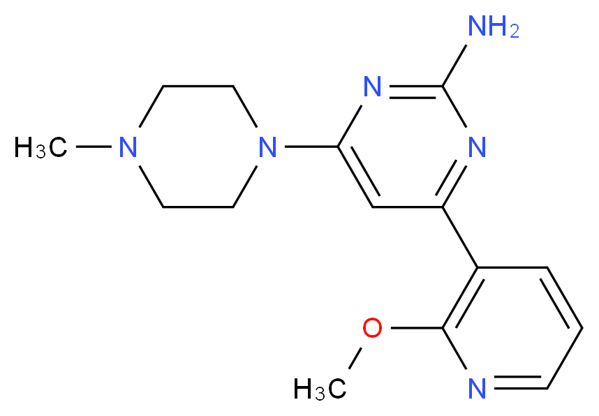 4-(2-methoxypyridin-3-yl)-6-(4-methylpiperazin-1-yl)pyrimidin-2-amine_分子结构_CAS_)