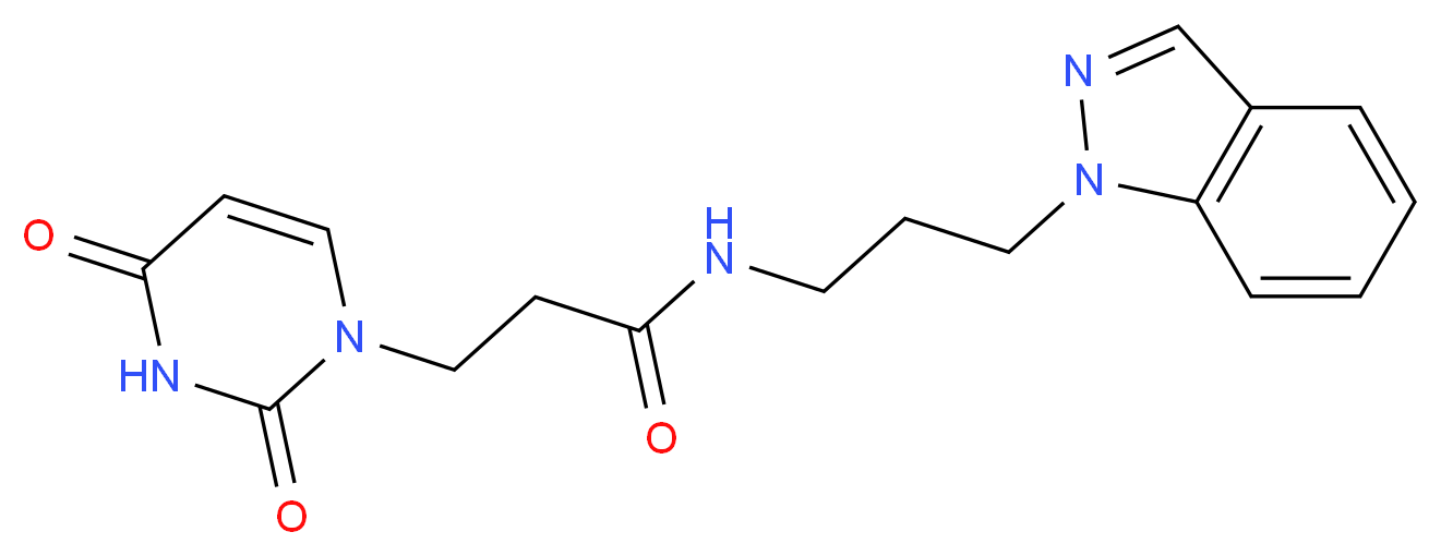 3-(2,4-dioxo-3,4-dihydropyrimidin-1(2H)-yl)-N-[3-(1H-indazol-1-yl)propyl]propanamide_分子结构_CAS_)