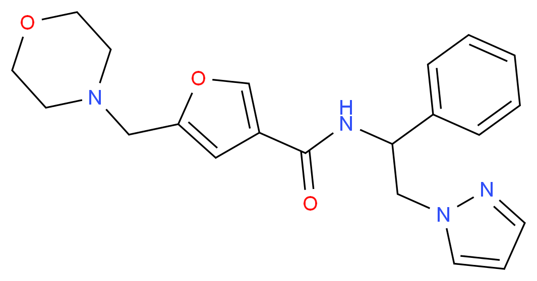 5-(4-morpholinylmethyl)-N-[1-phenyl-2-(1H-pyrazol-1-yl)ethyl]-3-furamide_分子结构_CAS_)