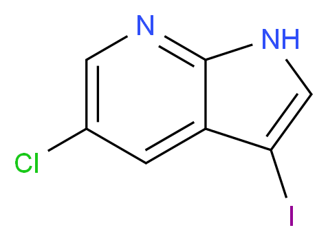 5-chloro-3-iodo-1H-pyrrolo[2,3-b]pyridine_分子结构_CAS_900514-08-1