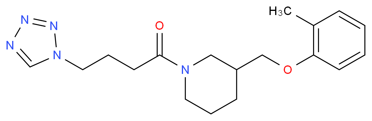 3-[(2-methylphenoxy)methyl]-1-[4-(1H-tetrazol-1-yl)butanoyl]piperidine_分子结构_CAS_)