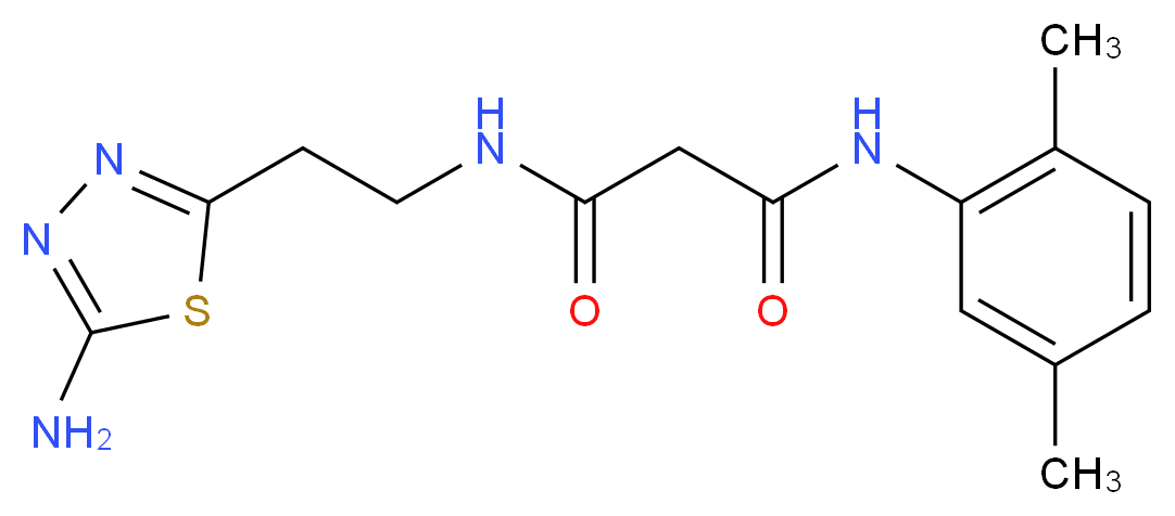 N-[2-(5-amino-1,3,4-thiadiazol-2-yl)ethyl]-N'-(2,5-dimethylphenyl)malonamide_分子结构_CAS_)