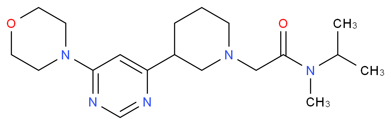 N-isopropyl-N-methyl-2-{3-[6-(4-morpholinyl)-4-pyrimidinyl]-1-piperidinyl}acetamide_分子结构_CAS_)