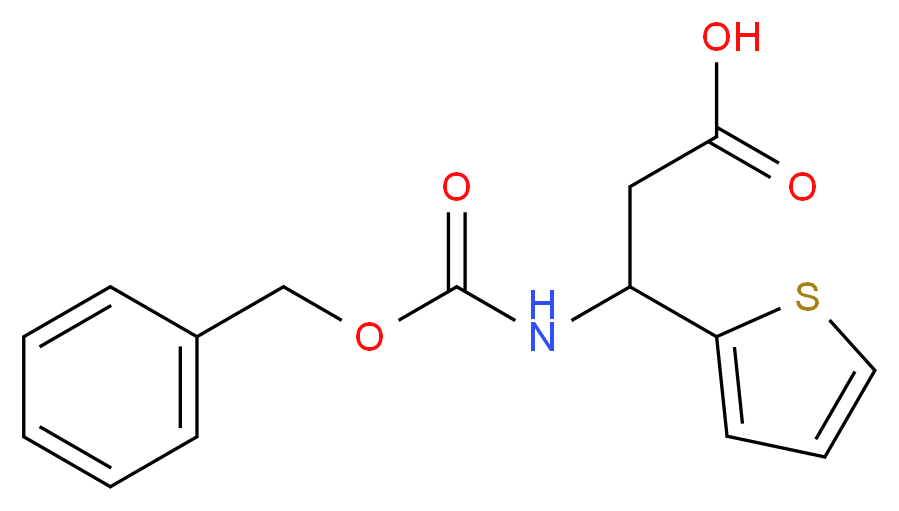 3-{[(Benzyloxy)carbonyl]amino}-3-(2-thienyl)-propanoic acid_分子结构_CAS_)