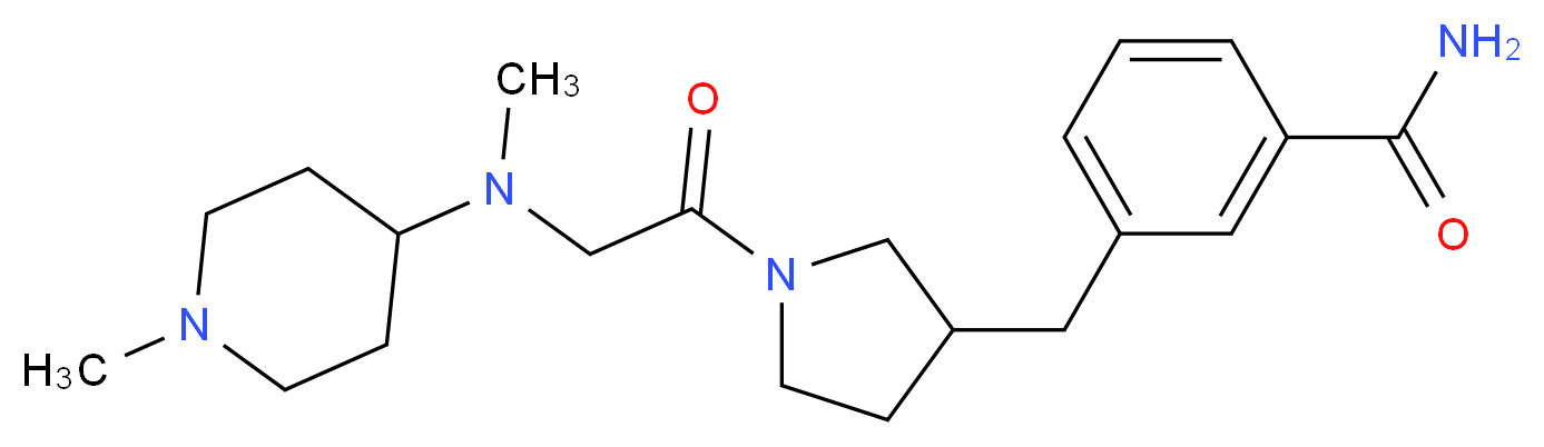 3-({1-[N-methyl-N-(1-methyl-4-piperidinyl)glycyl]-3-pyrrolidinyl}methyl)benzamide_分子结构_CAS_)