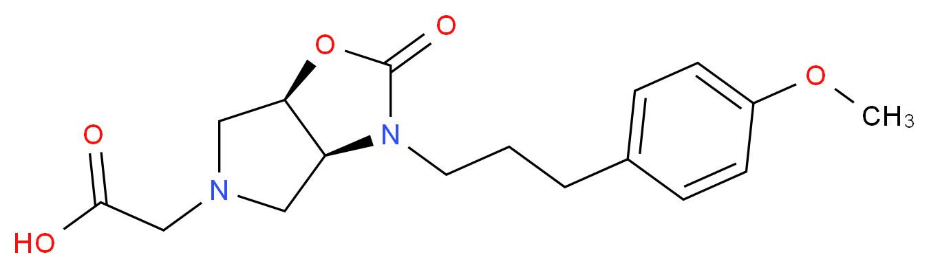 {(3aS*,6aR*)-3-[3-(4-methoxyphenyl)propyl]-2-oxohexahydro-5H-pyrrolo[3,4-d][1,3]oxazol-5-yl}acetic acid_分子结构_CAS_)