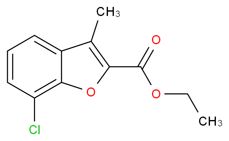 7-Chloro-3-methyl-benzofuran-2-carboxylic acid ethyl ester_分子结构_CAS_32565-17-6)