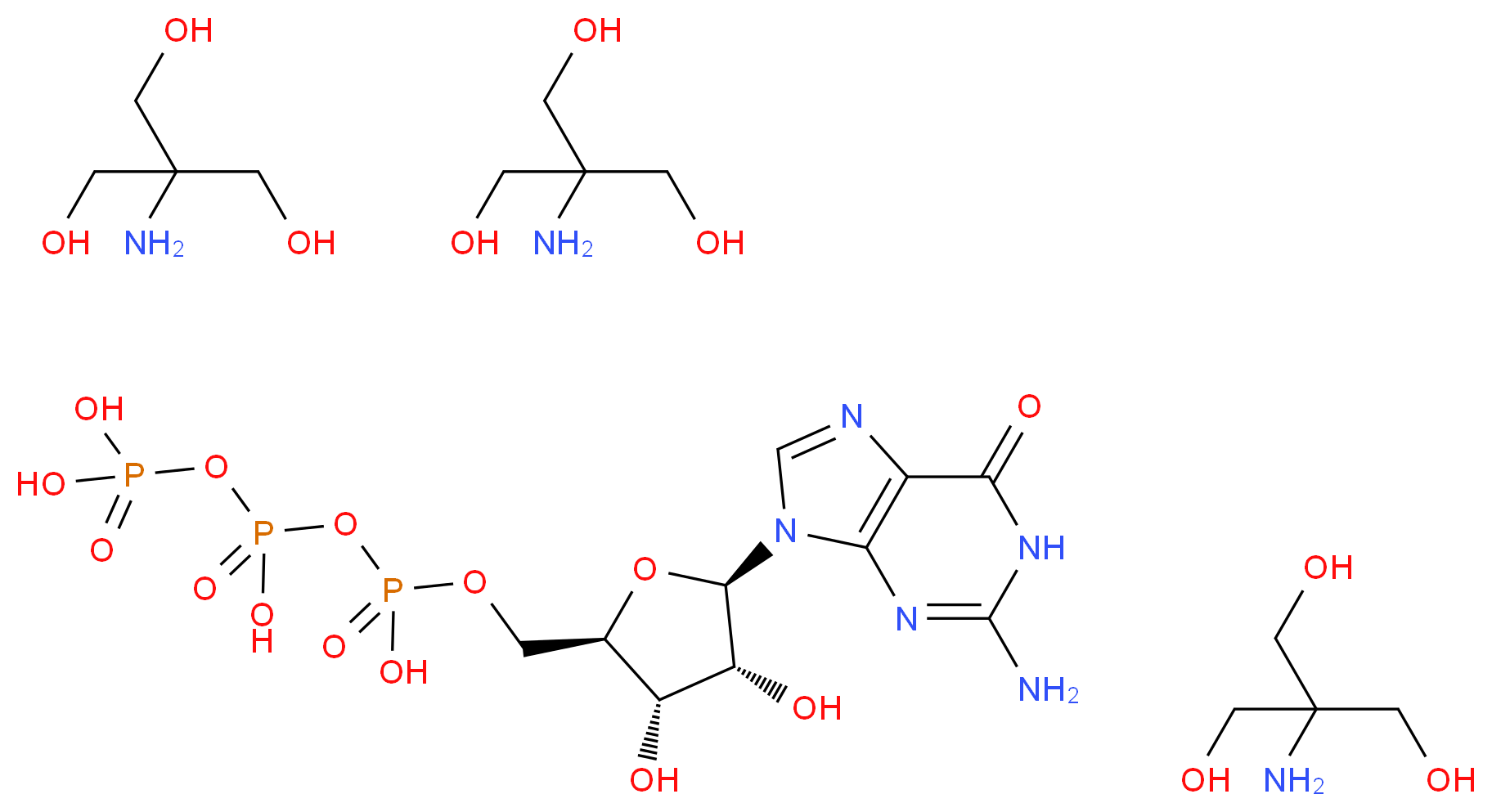 Guanosine 5′-triphosphate tris salt_分子结构_CAS_103192-46-7)