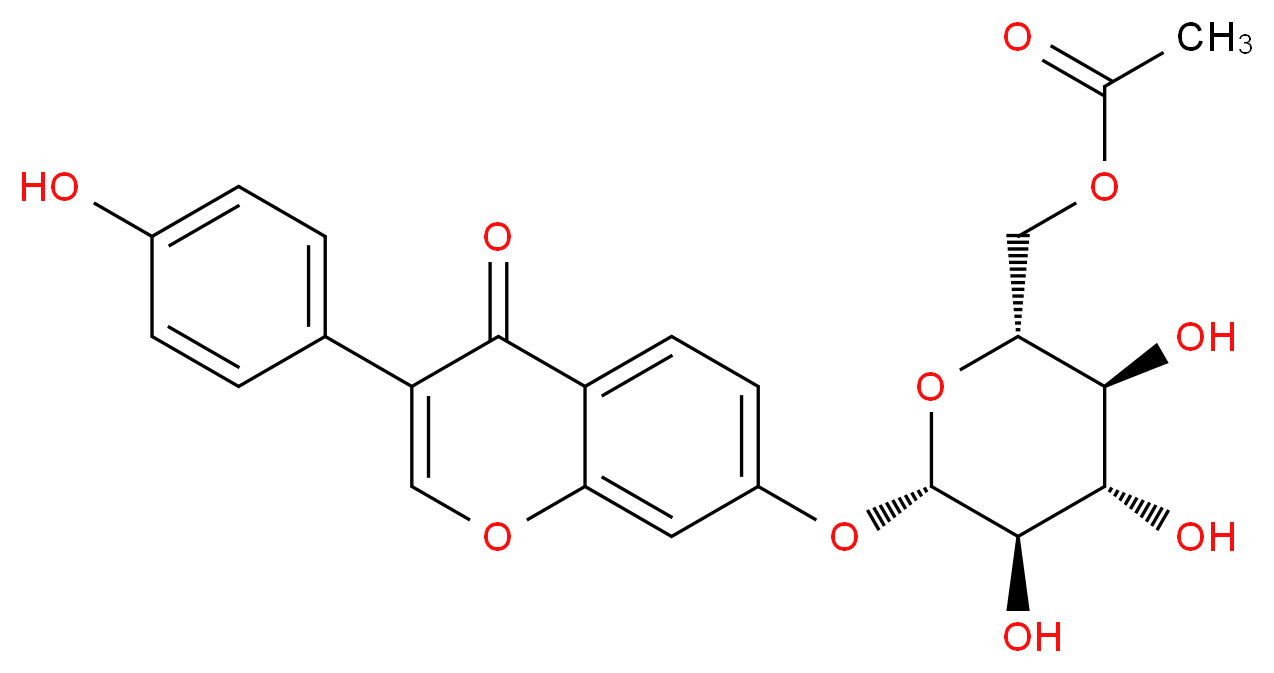 Daidzin 6''-O-Acetate_分子结构_CAS_71385-83-6)