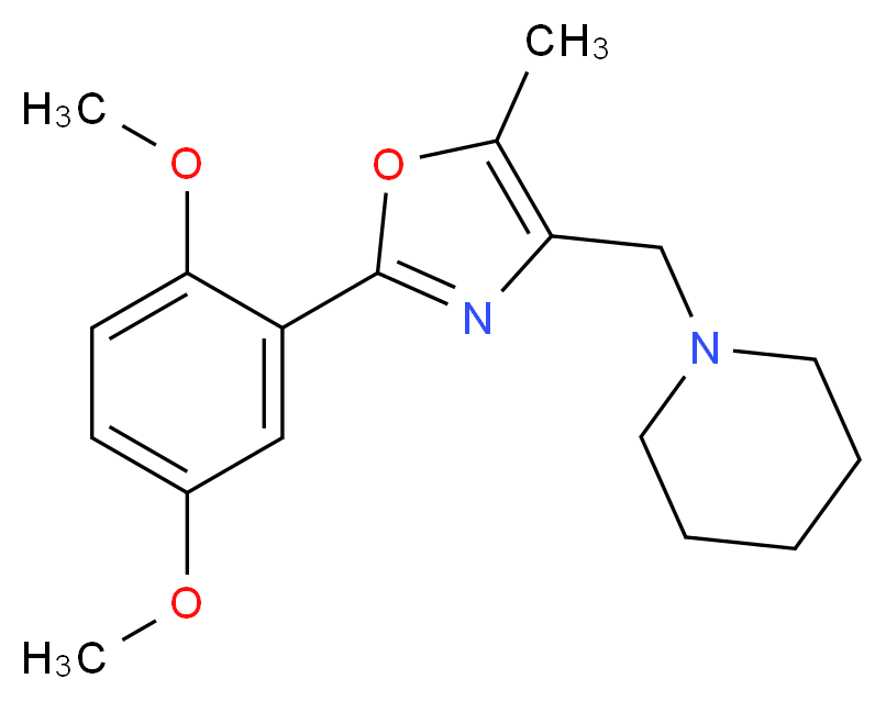 1-{[2-(2,5-dimethoxyphenyl)-5-methyl-1,3-oxazol-4-yl]methyl}piperidine_分子结构_CAS_)
