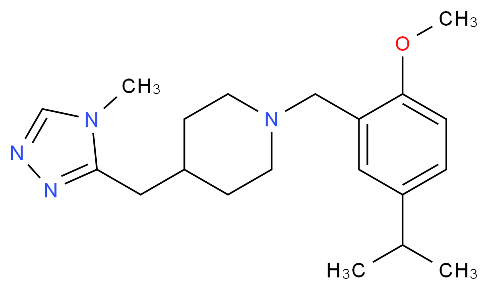 1-(5-isopropyl-2-methoxybenzyl)-4-[(4-methyl-4H-1,2,4-triazol-3-yl)methyl]piperidine_分子结构_CAS_)