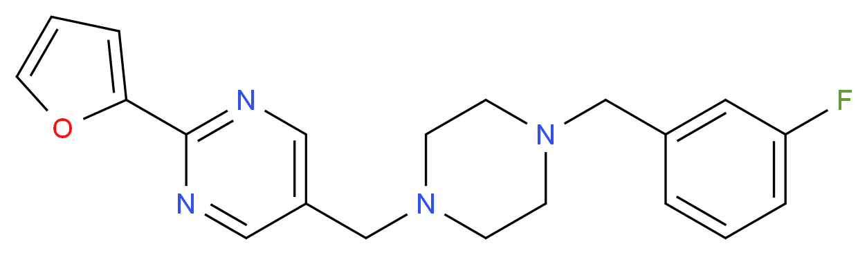 5-{[4-(3-fluorobenzyl)-1-piperazinyl]methyl}-2-(2-furyl)pyrimidine_分子结构_CAS_)