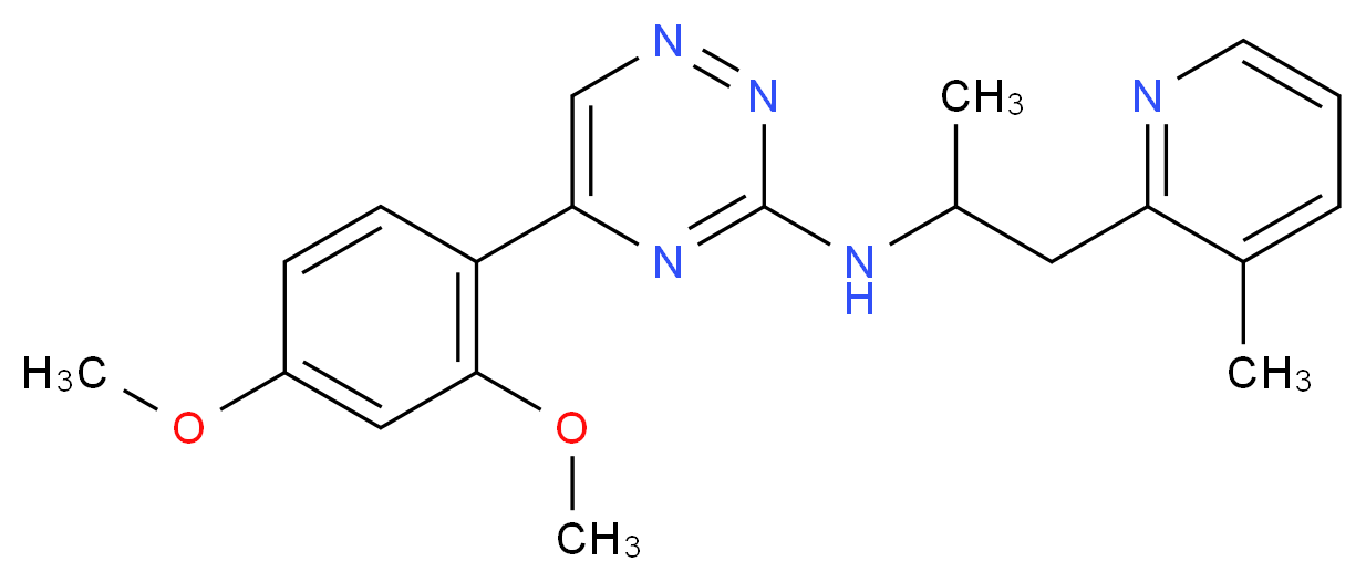 5-(2,4-dimethoxyphenyl)-N-[1-methyl-2-(3-methyl-2-pyridinyl)ethyl]-1,2,4-triazin-3-amine_分子结构_CAS_)