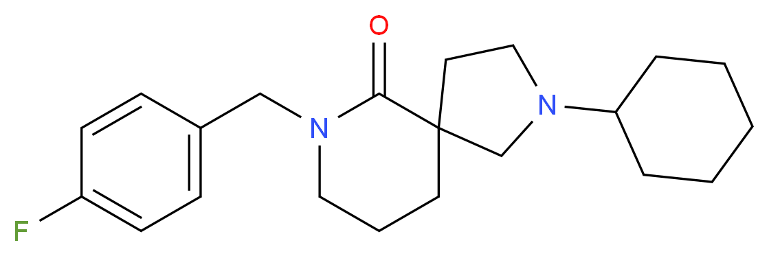 2-cyclohexyl-7-(4-fluorobenzyl)-2,7-diazaspiro[4.5]decan-6-one_分子结构_CAS_)