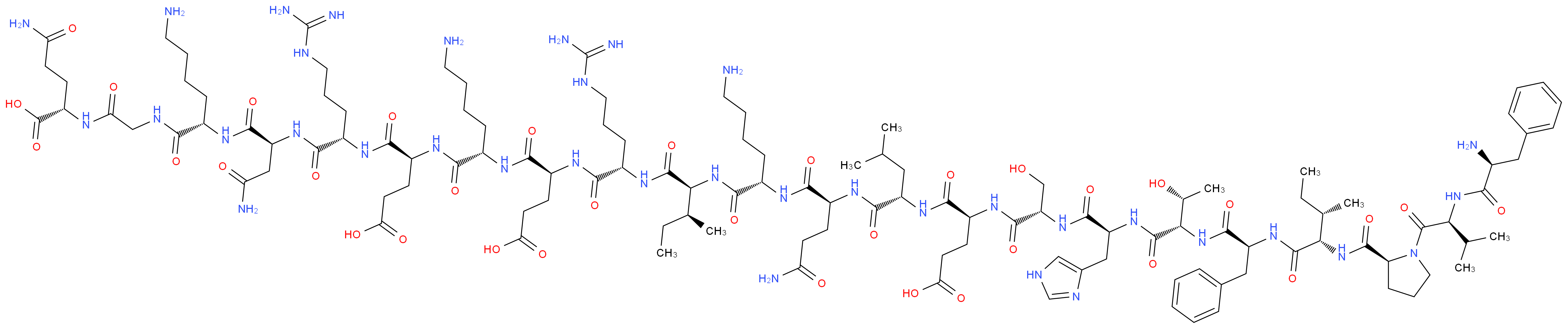 (4S)-4-{[(1S)-1-{[(1S)-1-{[(1S)-5-amino-1-{[(1S,2S)-1-{[(1S)-1-{[(1S)-1-{[(1S)-5-amino-1-{[(1S)-1-{[(1S)-1-{[(1S)-1-{[(1S)-5-amino-1-[({[(1S)-3-carbamoyl-1-carboxypropyl]carbamoyl}methyl)carbamoyl]pentyl]carbamoyl}-2-carbamoylethyl]carbamoyl}-4-carbamimidamidobutyl]carbamoyl}-3-carboxypropyl]carbamoyl}pentyl]carbamoyl}-3-carboxypropyl]carbamoyl}-4-carbamimidamidobutyl]carbamoyl}-2-methylbutyl]carbamoyl}pentyl]carbamoyl}-3-carbamoylpropyl]carbamoyl}-3-methylbutyl]carbamoyl}-4-[(2S)-2-[(2S)-2-[(2S,3R)-2-[(2S)-2-[(2S,3S)-2-{[(2S)-1-[(2S)-2-[(2S)-2-amino-3-phenylpropanamido]-3-methylbutanoyl]pyrrolidin-2-yl]formamido}-3-methylpentanamido]-3-phenylpropanamido]-3-hydroxybutanamido]-3-(1H-imidazol-4-yl)propanamido]-3-hydroxypropanamido]butanoic acid_分子结构_CAS_85490-53-5