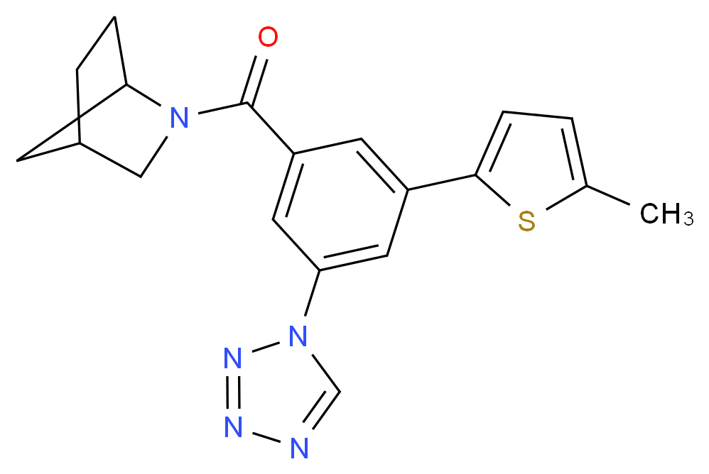 2-[3-(5-methyl-2-thienyl)-5-(1H-tetrazol-1-yl)benzoyl]-2-azabicyclo[2.2.1]heptane_分子结构_CAS_)