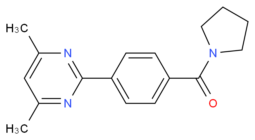 4,6-dimethyl-2-[4-(pyrrolidin-1-ylcarbonyl)phenyl]pyrimidine_分子结构_CAS_)