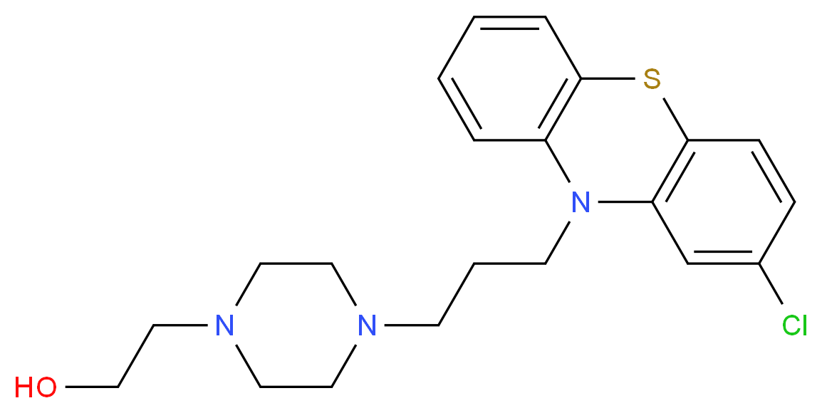 2-{4-[3-(2-chloro-10H-phenothiazin-10-yl)propyl]piperazin-1-yl}ethan-1-ol_分子结构_CAS_58-39-9