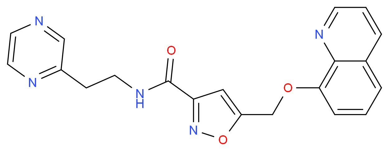 N-[2-(2-pyrazinyl)ethyl]-5-[(8-quinolinyloxy)methyl]-3-isoxazolecarboxamide_分子结构_CAS_)