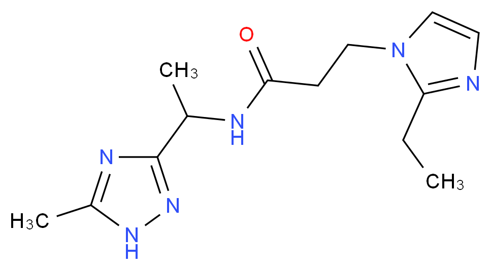 3-(2-ethyl-1H-imidazol-1-yl)-N-[1-(5-methyl-1H-1,2,4-triazol-3-yl)ethyl]propanamide_分子结构_CAS_)