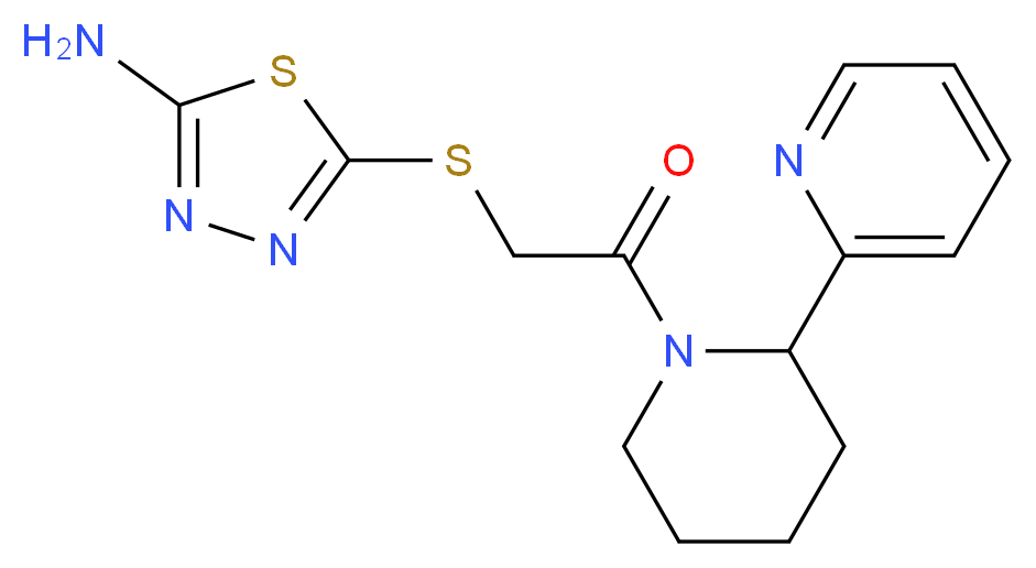 5-{[2-oxo-2-(2-pyridin-2-ylpiperidin-1-yl)ethyl]thio}-1,3,4-thiadiazol-2-amine_分子结构_CAS_)