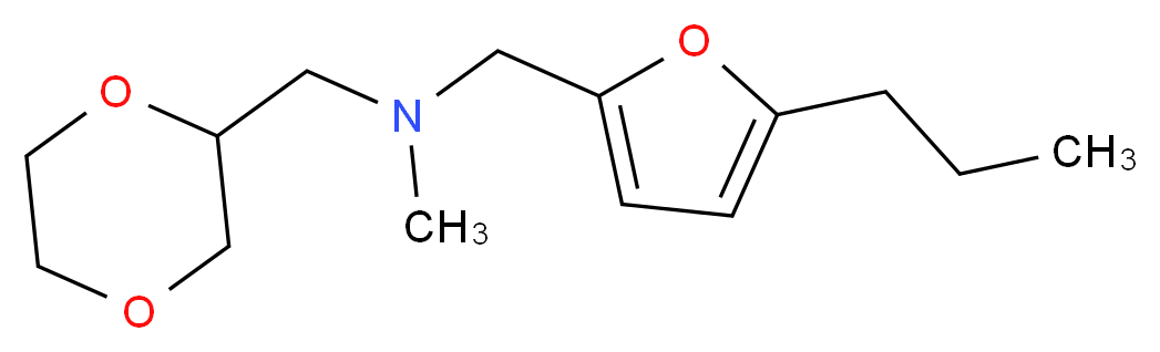 (1,4-dioxan-2-ylmethyl)methyl[(5-propyl-2-furyl)methyl]amine_分子结构_CAS_)