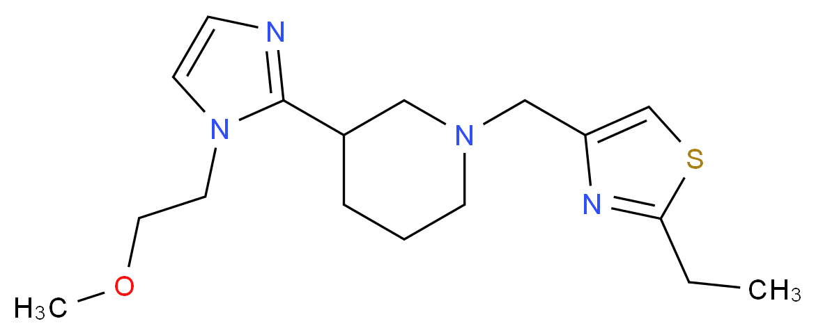 1-[(2-ethyl-1,3-thiazol-4-yl)methyl]-3-[1-(2-methoxyethyl)-1H-imidazol-2-yl]piperidine_分子结构_CAS_)
