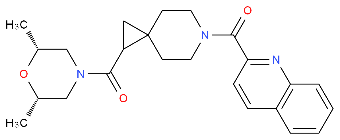 2-[(1-{[(2R*,6S*)-2,6-dimethyl-4-morpholinyl]carbonyl}-6-azaspiro[2.5]oct-6-yl)carbonyl]quinoline_分子结构_CAS_)