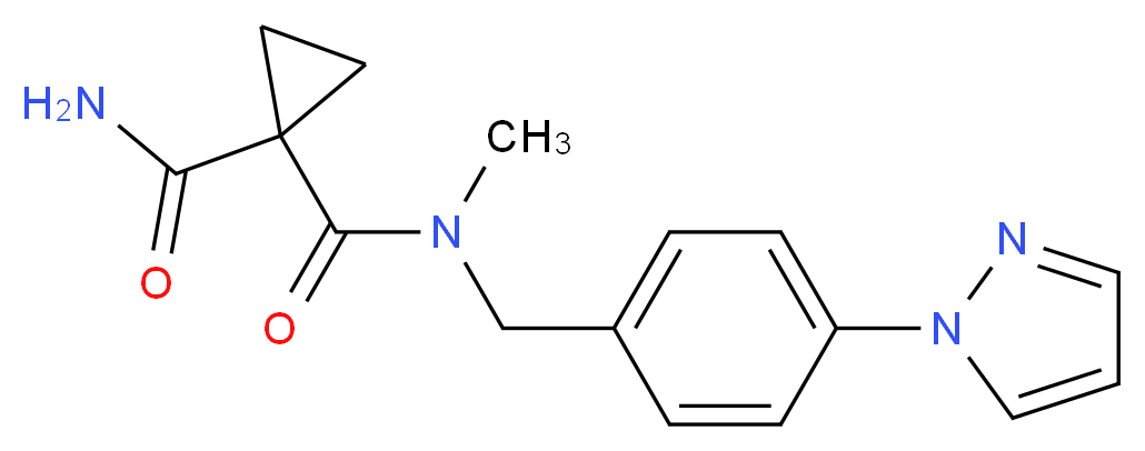 N~1~-methyl-N~1~-[4-(1H-pyrazol-1-yl)benzyl]-1,1-cyclopropanedicarboxamide_分子结构_CAS_)