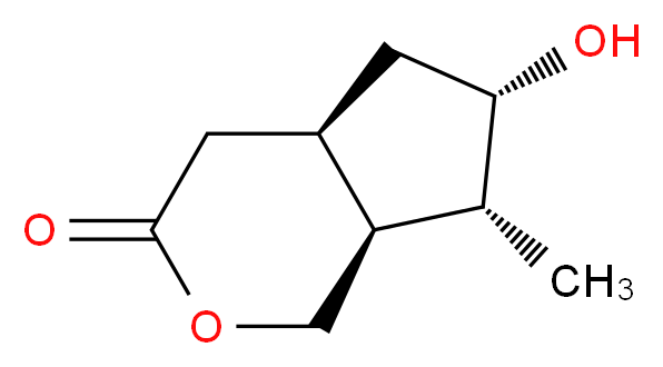 (4aR,6S,7R,7aS)-6-hydroxy-7-methyl-octahydrocyclopenta[c]pyran-3-one_分子结构_CAS_99946-04-0