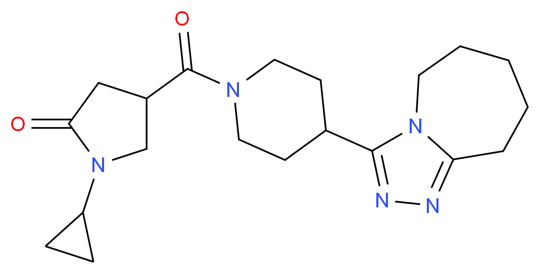 1-cyclopropyl-4-{[4-(6,7,8,9-tetrahydro-5H-[1,2,4]triazolo[4,3-a]azepin-3-yl)-1-piperidinyl]carbonyl}-2-pyrrolidinone_分子结构_CAS_)