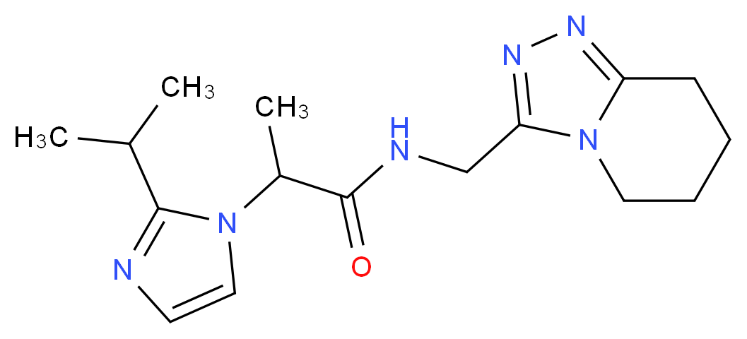 2-(2-isopropyl-1H-imidazol-1-yl)-N-(5,6,7,8-tetrahydro[1,2,4]triazolo[4,3-a]pyridin-3-ylmethyl)propanamide_分子结构_CAS_)