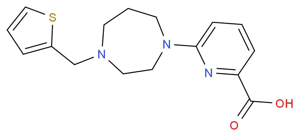 6-[4-(2-thienylmethyl)-1,4-diazepan-1-yl]-2-pyridinecarboxylic acid_分子结构_CAS_)