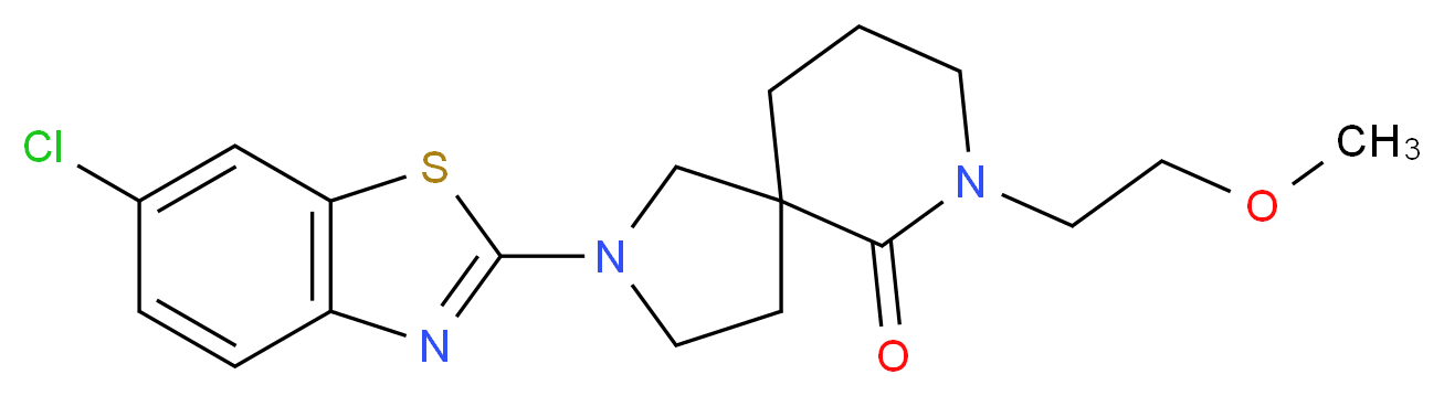 2-(6-chloro-1,3-benzothiazol-2-yl)-7-(2-methoxyethyl)-2,7-diazaspiro[4.5]decan-6-one_分子结构_CAS_)