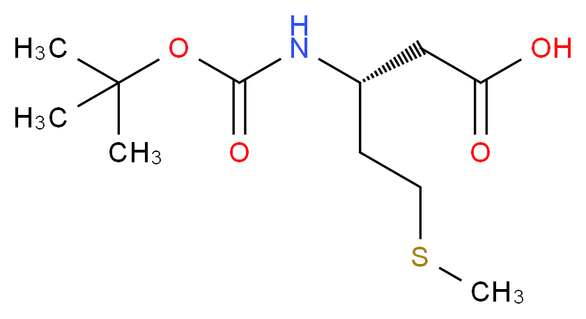 (3R)-3-{[(tert-butoxy)carbonyl]amino}-5-(methylsulfanyl)pentanoic acid_分子结构_CAS_244251-20-5