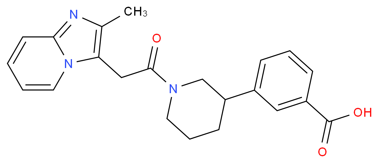 3-{1-[(2-methylimidazo[1,2-a]pyridin-3-yl)acetyl]piperidin-3-yl}benzoic acid_分子结构_CAS_)