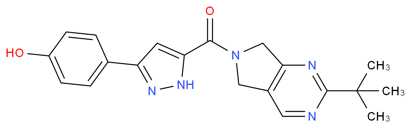 4-{5-[(2-tert-butyl-5,7-dihydro-6H-pyrrolo[3,4-d]pyrimidin-6-yl)carbonyl]-1H-pyrazol-3-yl}phenol_分子结构_CAS_)