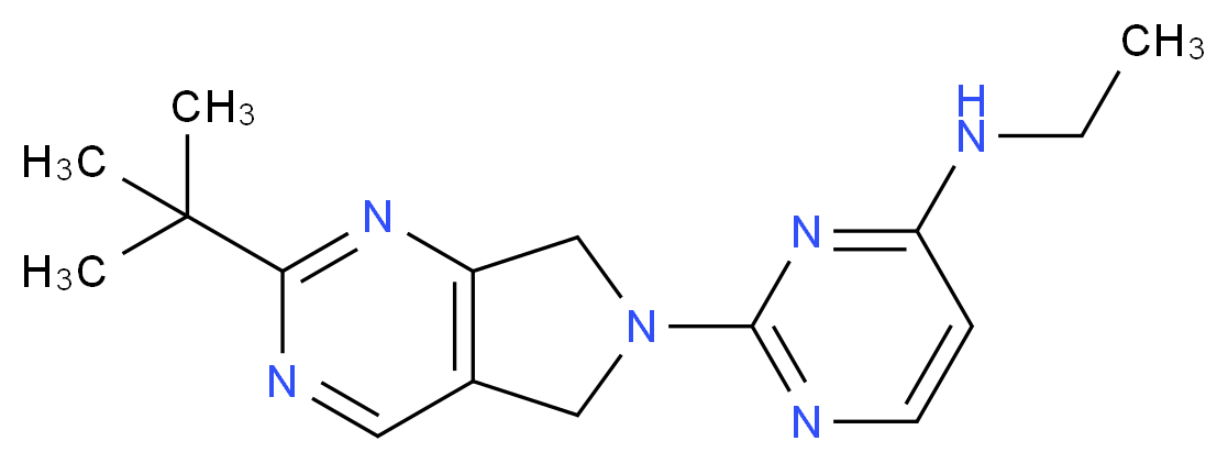 2-(2-tert-butyl-5,7-dihydro-6H-pyrrolo[3,4-d]pyrimidin-6-yl)-N-ethylpyrimidin-4-amine_分子结构_CAS_)