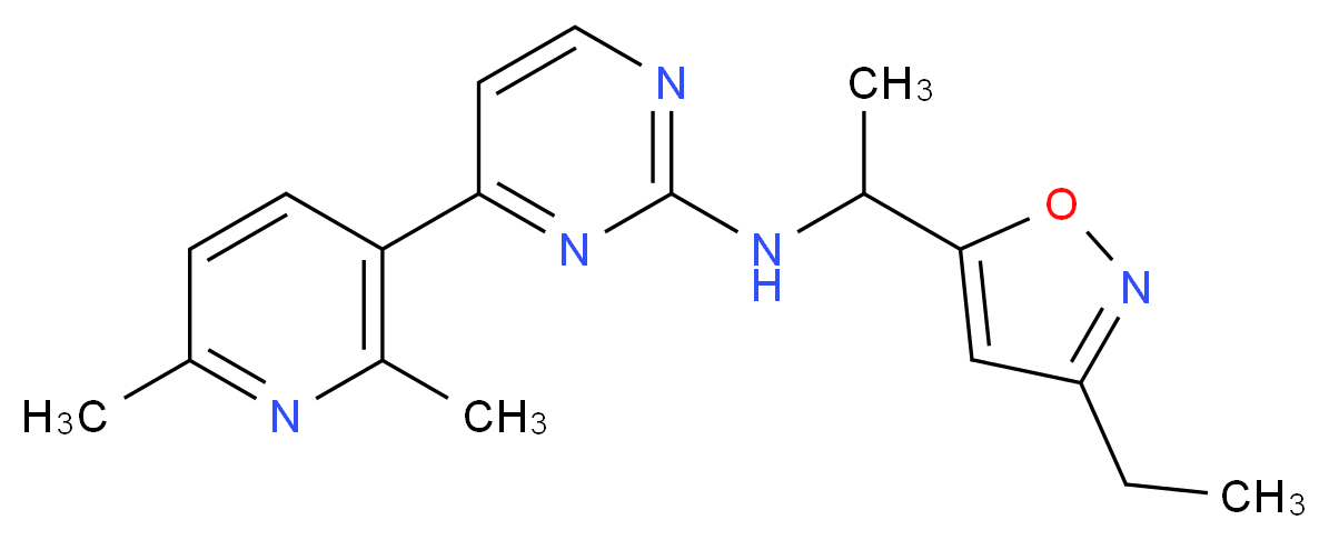 4-(2,6-dimethylpyridin-3-yl)-N-[1-(3-ethylisoxazol-5-yl)ethyl]pyrimidin-2-amine_分子结构_CAS_)