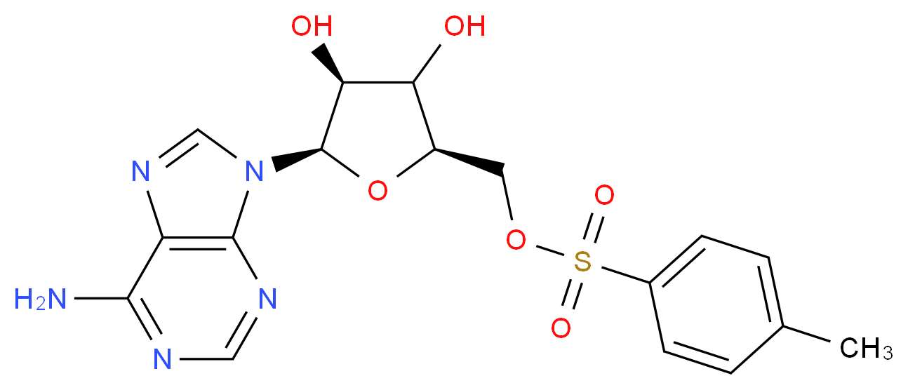 [(2R,4S,5R)-5-(6-amino-9H-purin-9-yl)-3,4-dihydroxyoxolan-2-yl]methyl 4-methylbenzene-1-sulfonate_分子结构_CAS_5135-30-8