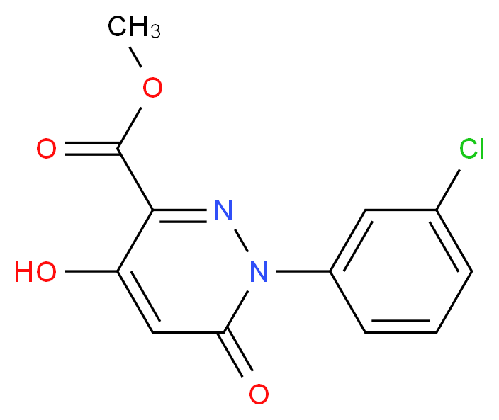 Methyl 1-(3-chlorophenyl)-4-hydroxy-6-oxo-1,6-dihydro-3-pyridazinecarboxylate_分子结构_CAS_)