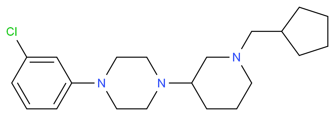 1-(3-chlorophenyl)-4-[1-(cyclopentylmethyl)-3-piperidinyl]piperazine_分子结构_CAS_)