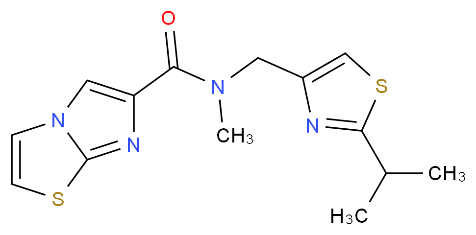 N-[(2-isopropyl-1,3-thiazol-4-yl)methyl]-N-methylimidazo[2,1-b][1,3]thiazole-6-carboxamide_分子结构_CAS_)