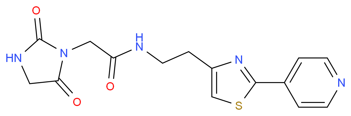2-(2,5-dioxo-1-imidazolidinyl)-N-{2-[2-(4-pyridinyl)-1,3-thiazol-4-yl]ethyl}acetamide_分子结构_CAS_)
