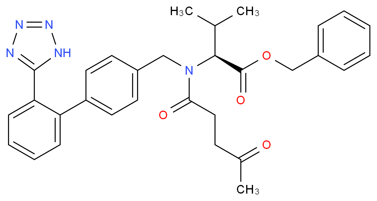 benzyl (2S)-3-methyl-2-[4-oxo-N-({4-[2-(1H-1,2,3,4-tetrazol-5-yl)phenyl]phenyl}methyl)pentanamido]butanoate_分子结构_CAS_188240-32-6