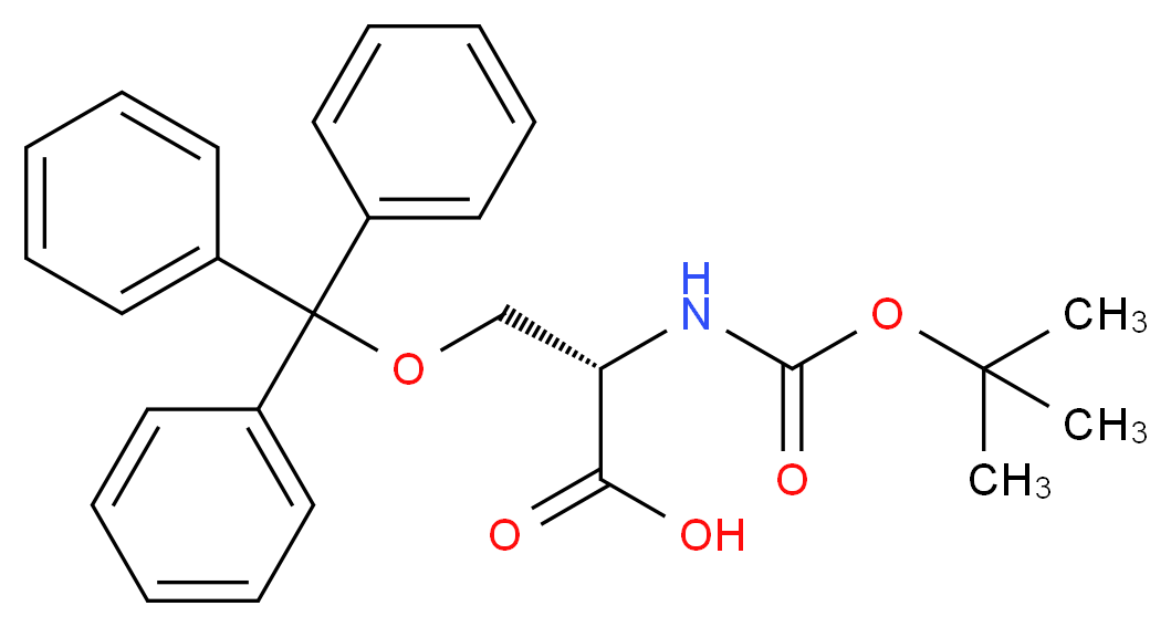 (S)-2-((tert-Butoxycarbonyl)aMino)-3-(trityloxy)propanoic acid_分子结构_CAS_252897-67-9)